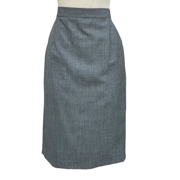 Giorgio Armani Pencil Skirt 100% Virgin Wool Knee Length Gray Size 10 - Picture 1 of 14